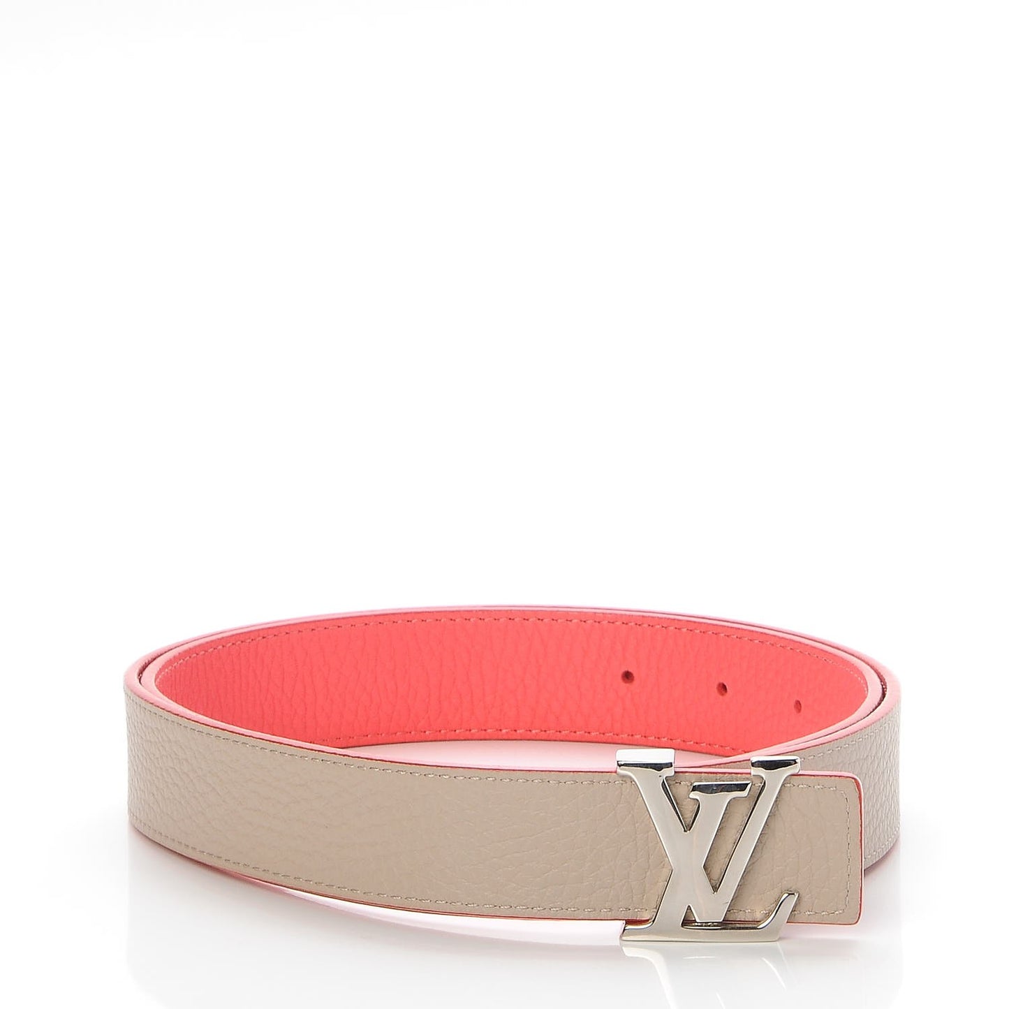 Taurillon Calfskin 30mm LV Initiales Belt 90 36 Galet Corail