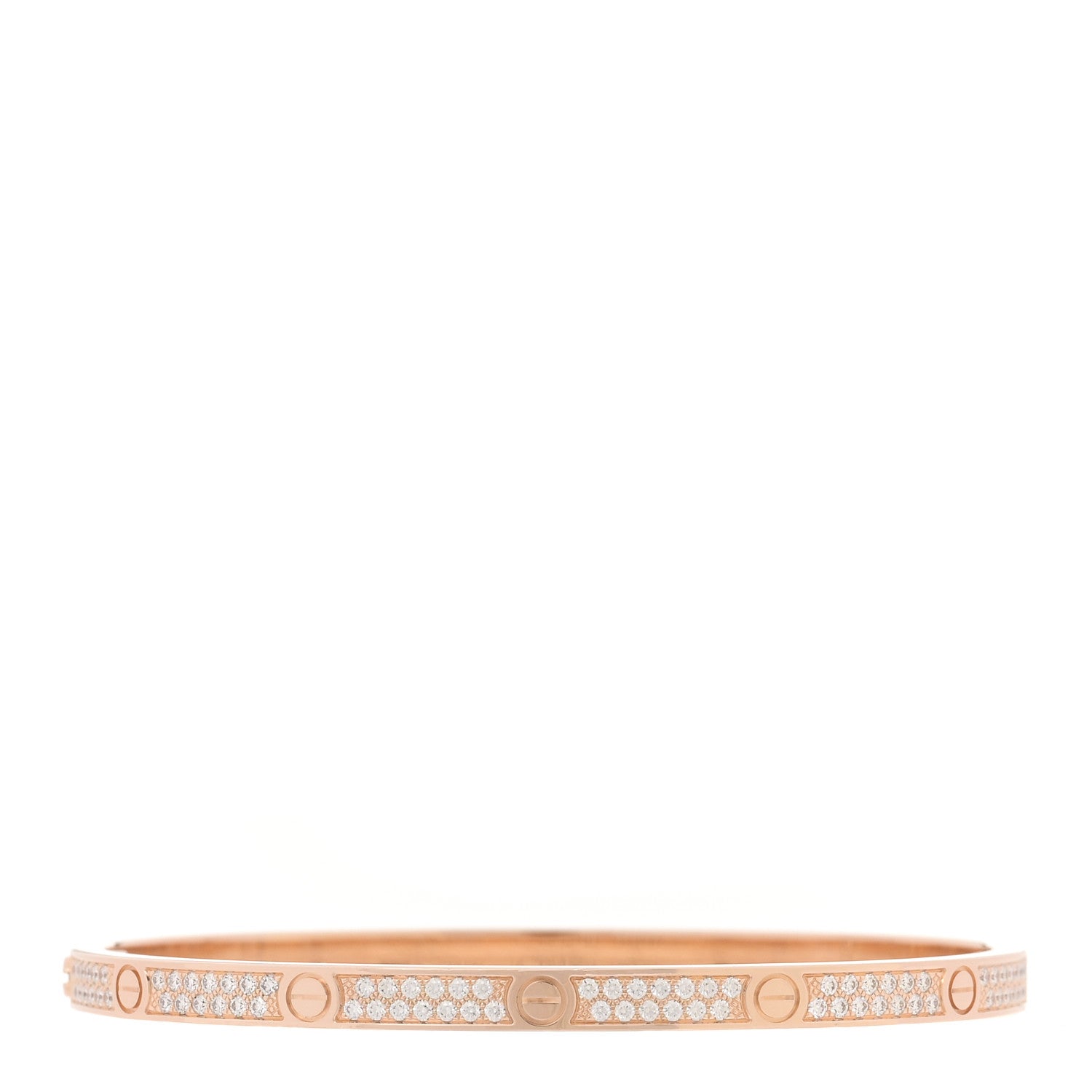 Cartier 18K Pink Gold Diamond Small LOVE Paved Bracelet 16 2 of 5