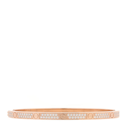 Cartier 18K Pink Gold Diamond Small LOVE Paved Bracelet 16 2 of 5