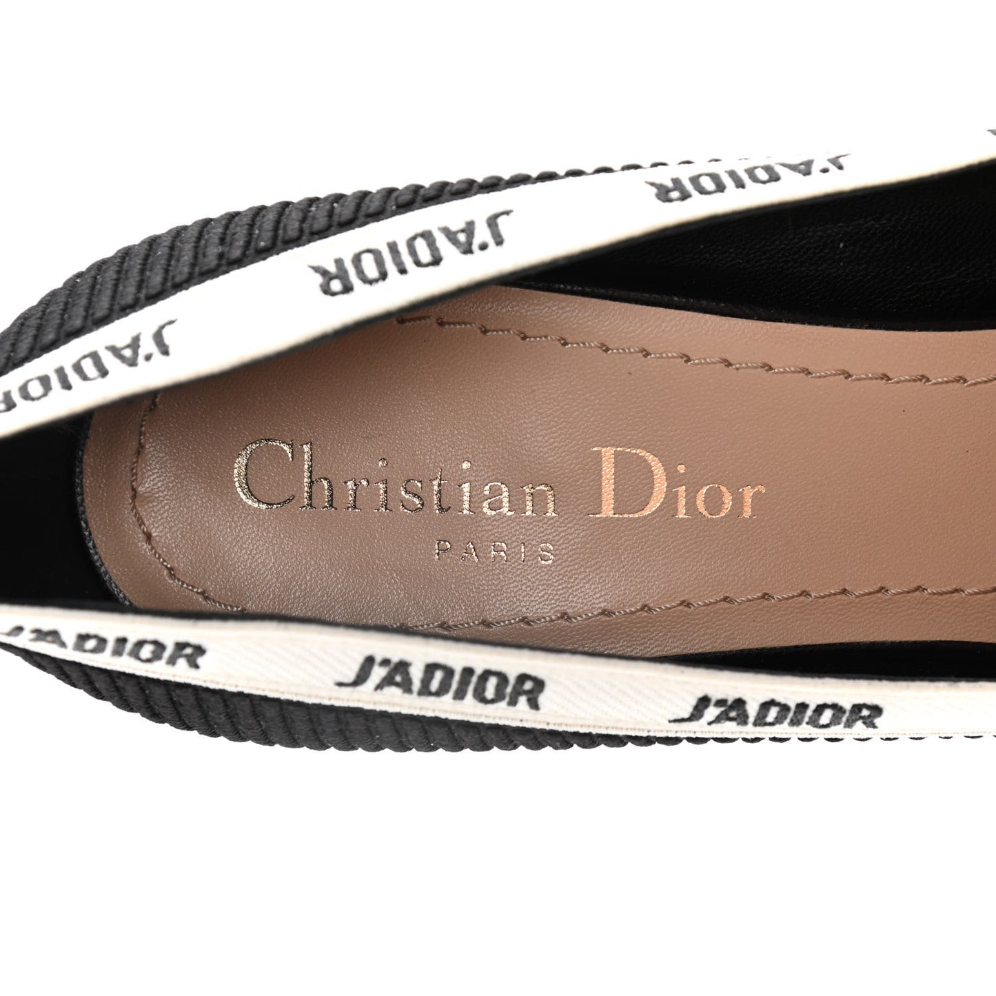 Technical Canvas Ribbon Embroidered J'Adior 100mm Pumps 37 Black