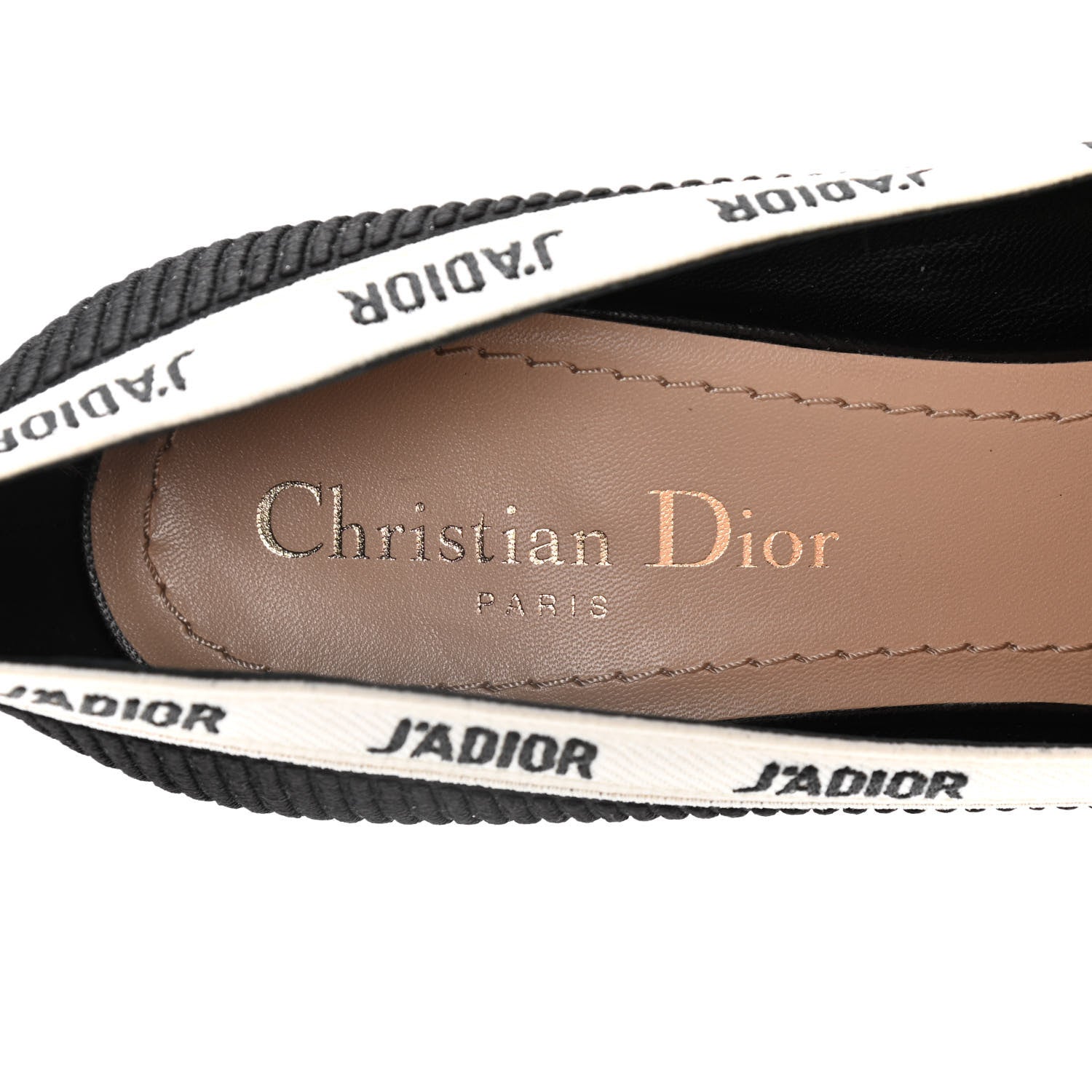 Christian Dior Technical Canvas Ribbon Embroidered J'Adior 100mm Pumps 37 Black 9 of 20