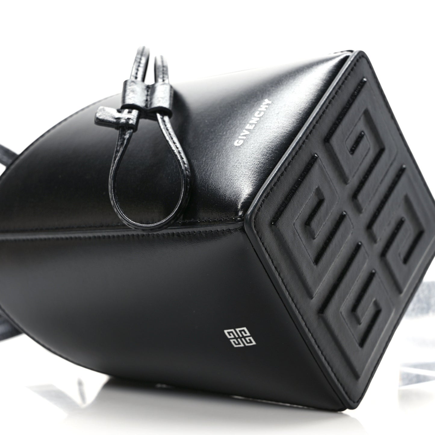 Box Calfskin Mini Cut Out Crossbody Bag Black