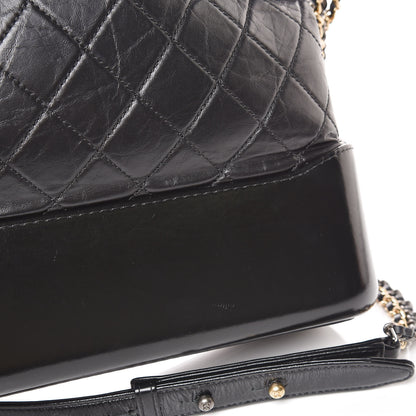 Chanel Aged Calfskin Quilted Large Gabrielle Hobo Black 17 of 18