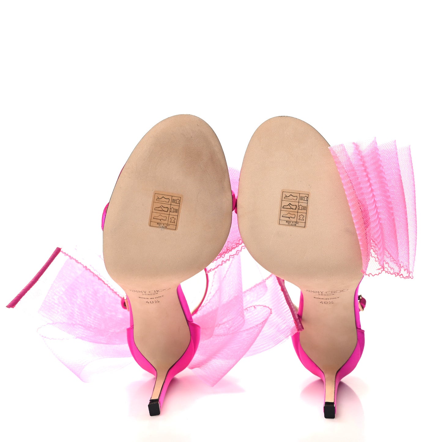 Grosgrain Aveline Bow 100 Sandals 40.5 Fuchsia