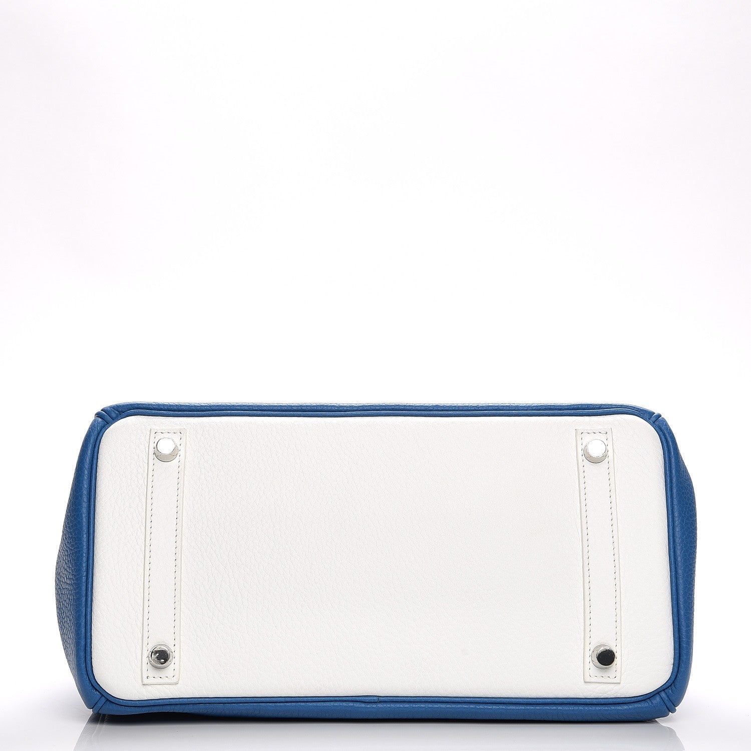 Hermes Taurillon Clemence Bi-Color Birkin 30 Mykonos White 6 of 29