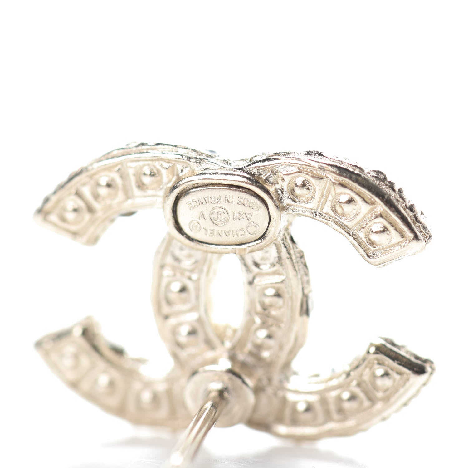 Chanel Pearl Crystal CC Earrings Gold 4 of 4