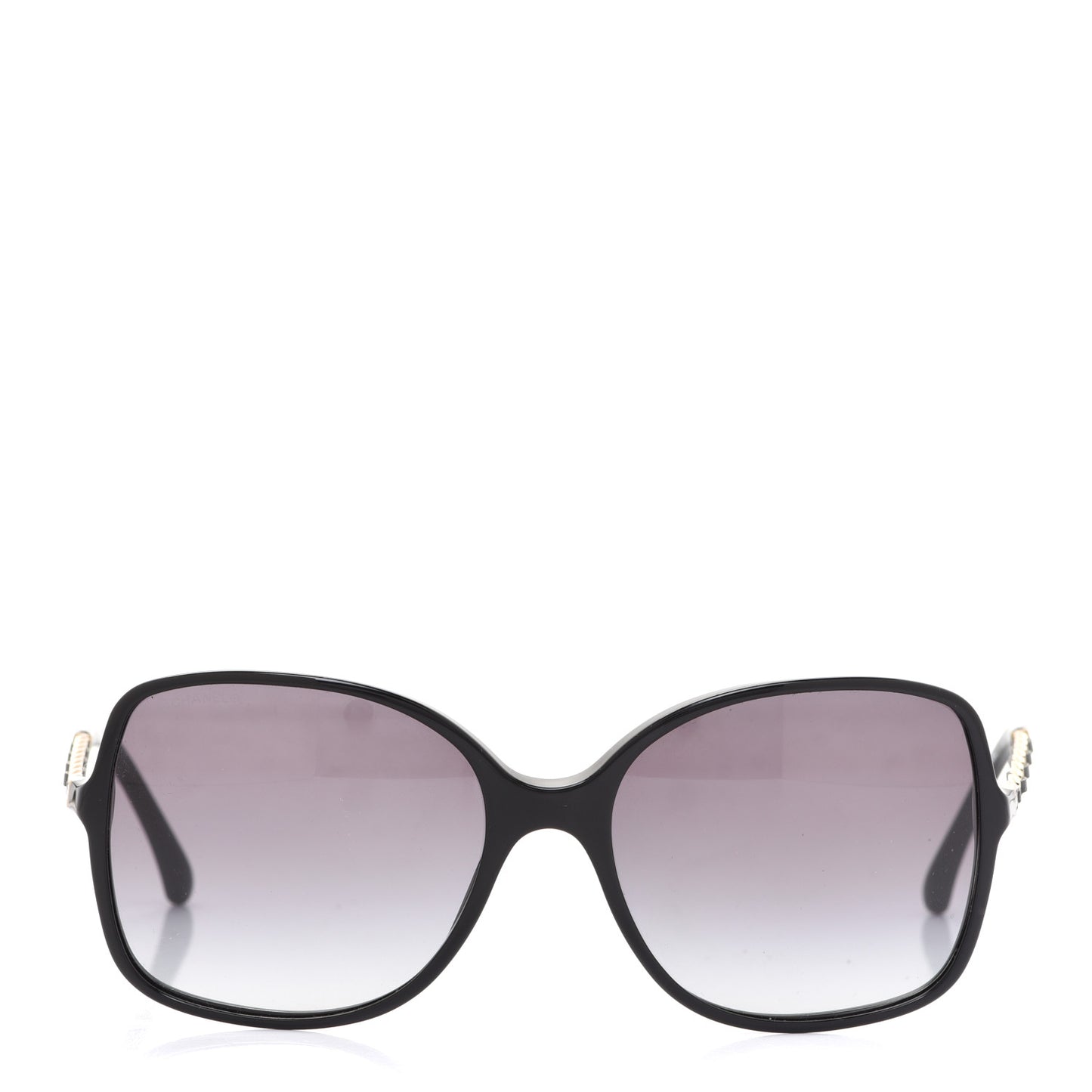 Lambskin Square Chain Sunglasses 5210-Q Black
