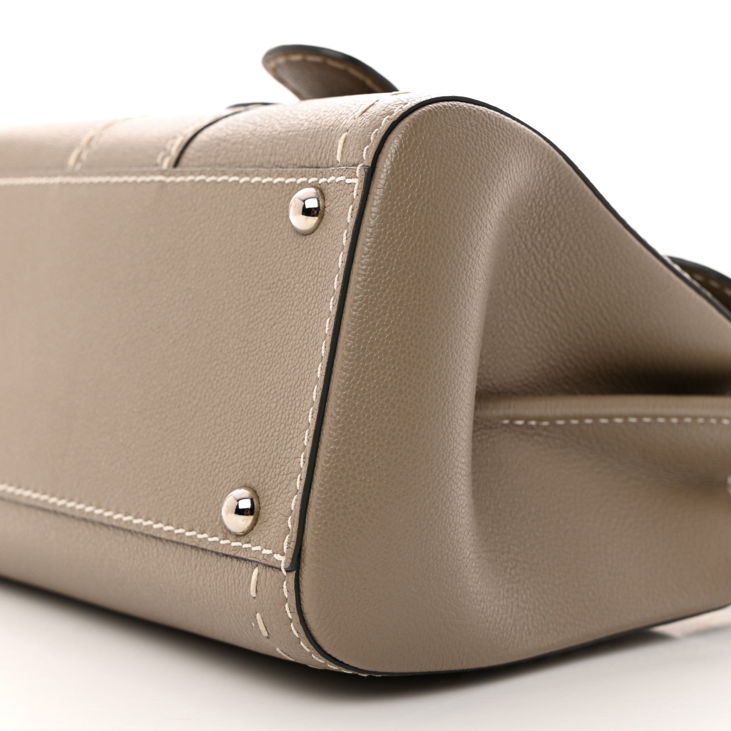 Delvaux Grained Rodeo Calfskin Surpique Mini Brillant Satchel Tourterelle Ivory 10 of 10