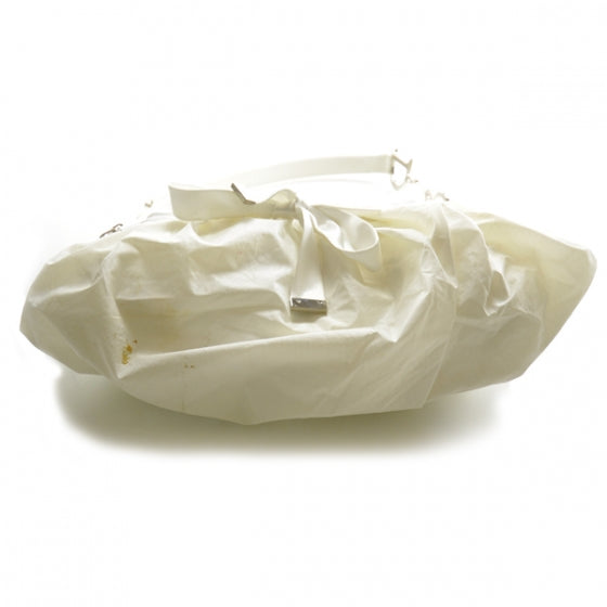 Satin Leather Ballet Evening Bag Ivory