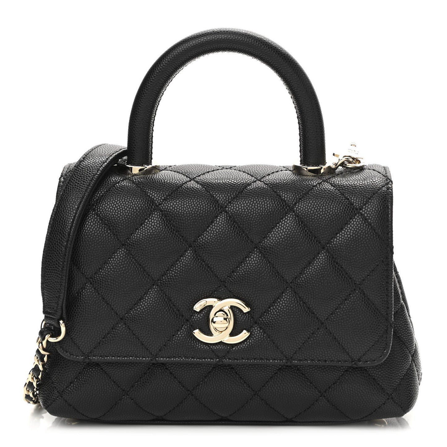 Caviar Quilted Extra Mini Coco Handle Flap Black