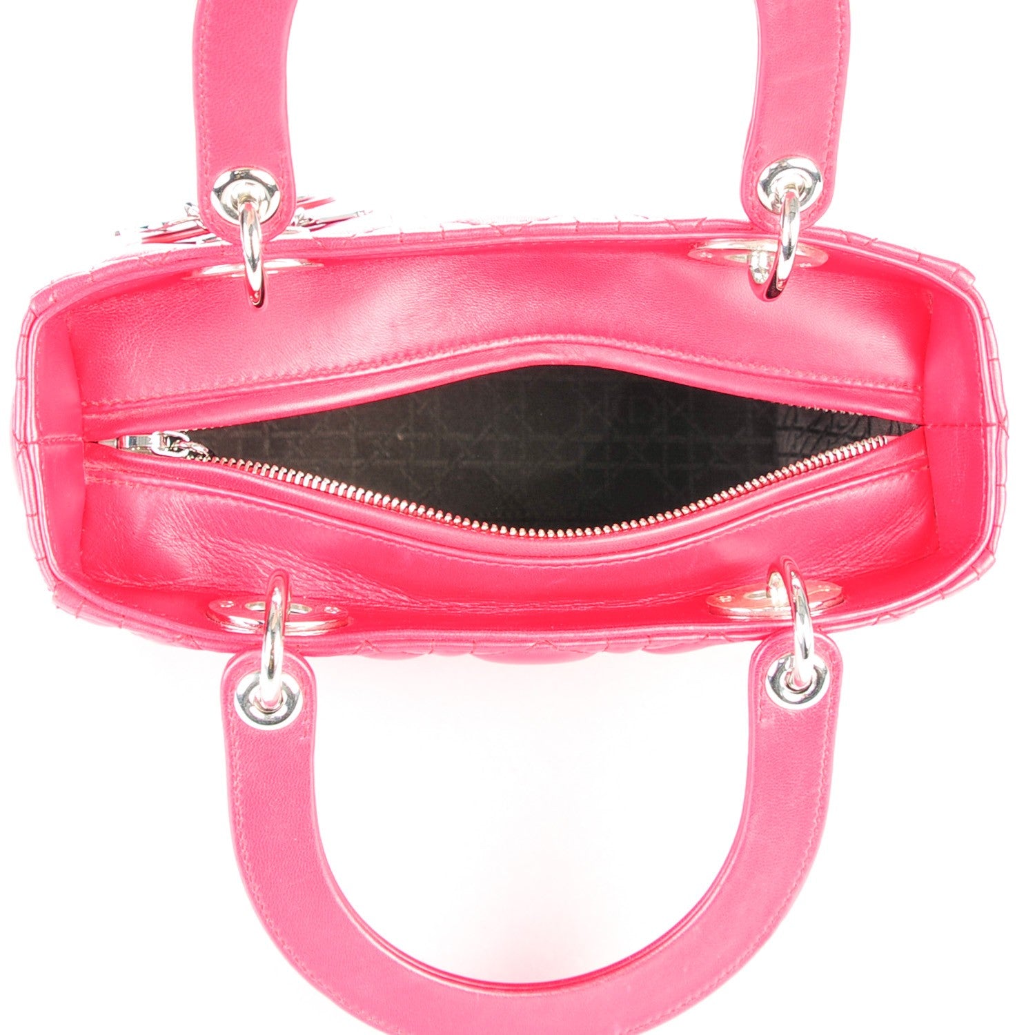 Christian Dior Lambskin Cannage Medium Lady Dior Fuchsia 5 of 7