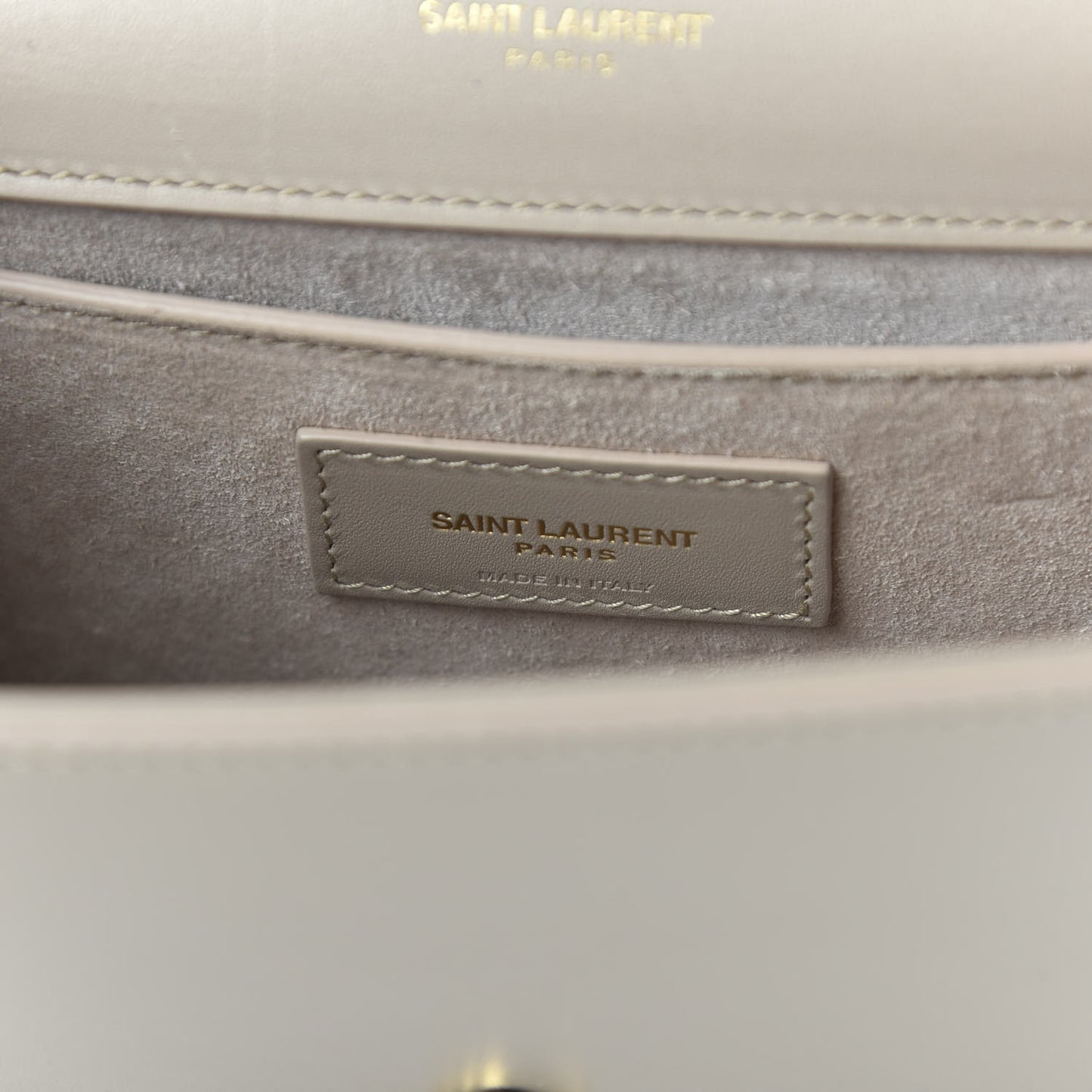 Calfskin Small Classic Monogram Kate Tassel Satchel Dark Beige