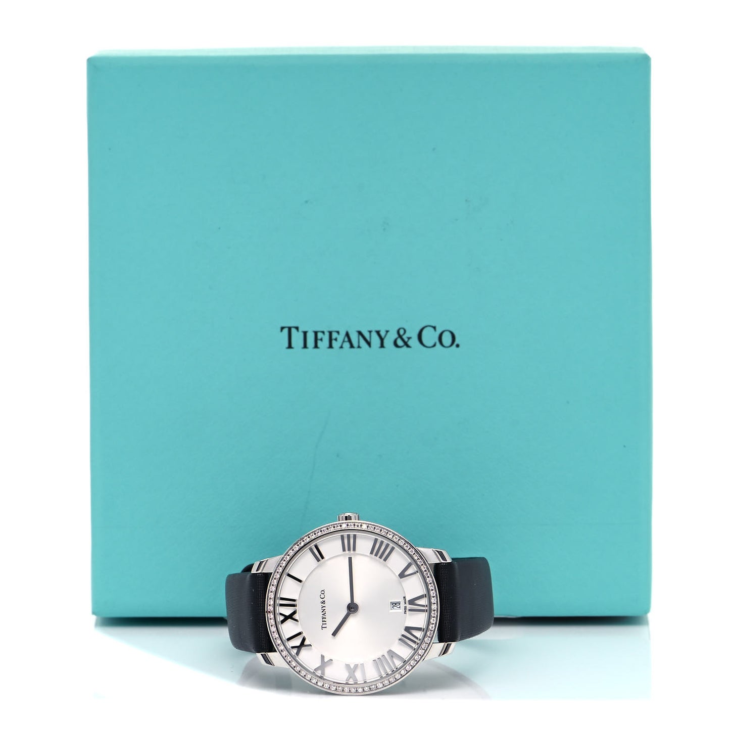 Stainless Steel Satin Diamond Bezel 31mm Atlas 2-Hand Quartz Watch