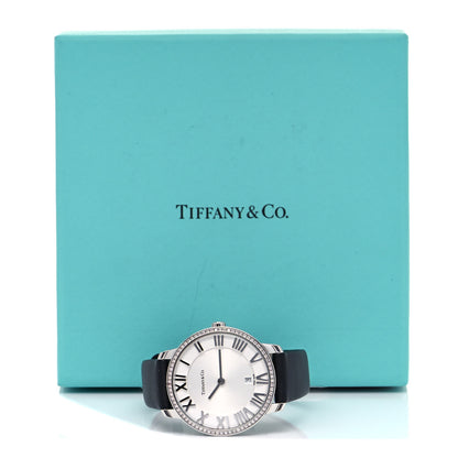 Tiffany Stainless Steel Satin Diamond Bezel 31mm Atlas 2-Hand Quartz Watch 5 of 5