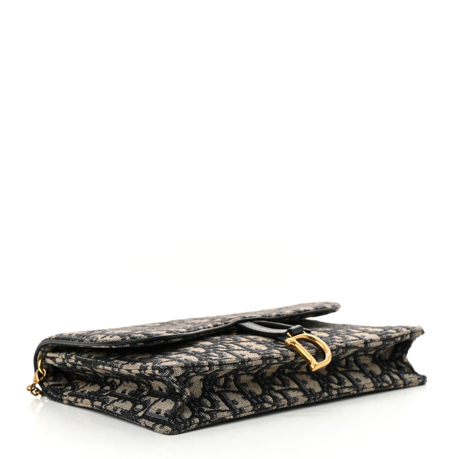 Christian Dior Oblique Saddle Chain Pouch Blue 4 of 17
