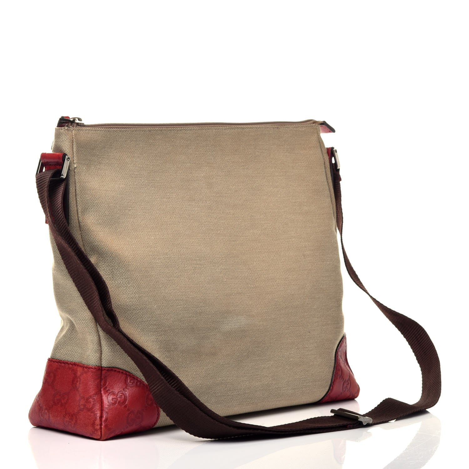 Gucci Canvas Signature Hobo Shoulder Red 3 of 9