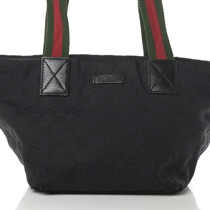 Gucci GG Monogram Small Web Handle Bucket Tote Black 8 of 13