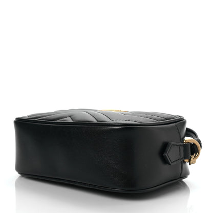 Gucci Calfskin Matelasse Mini GG Marmont Chain Shoulder Bag Black 8 of 8