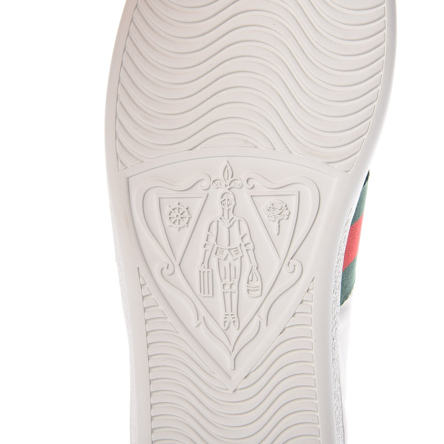 Calfskin Web Pearl Studded Womens Ace Sneakers 37.5 White