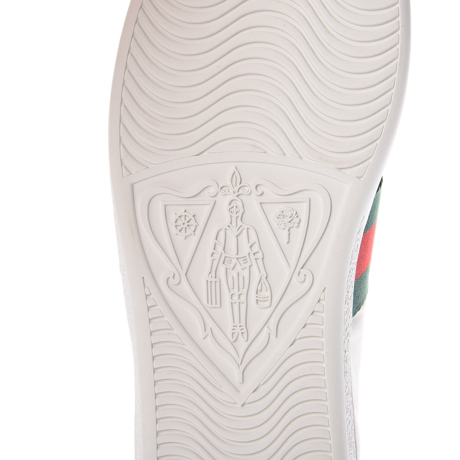 Gucci Calfskin Web Pearl Studded Womens Ace Sneakers 37.5 White 6 of 9