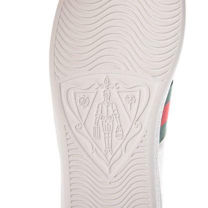 Gucci Calfskin Web Pearl Studded Womens Ace Sneakers 37.5 White 6 of 9