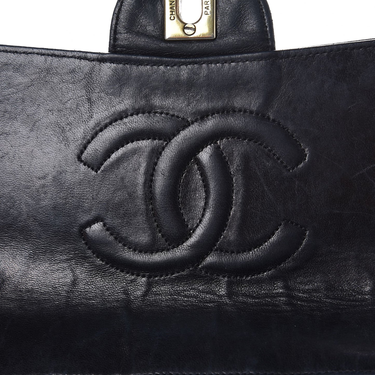 Lambskin Quilted Medium Single Flap Black