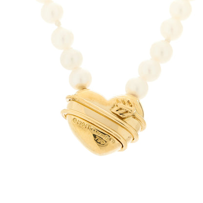 Tiffany 18K Yellow Gold Cultured Pearl Cupid's Arrow Heart Necklace 5 of 6