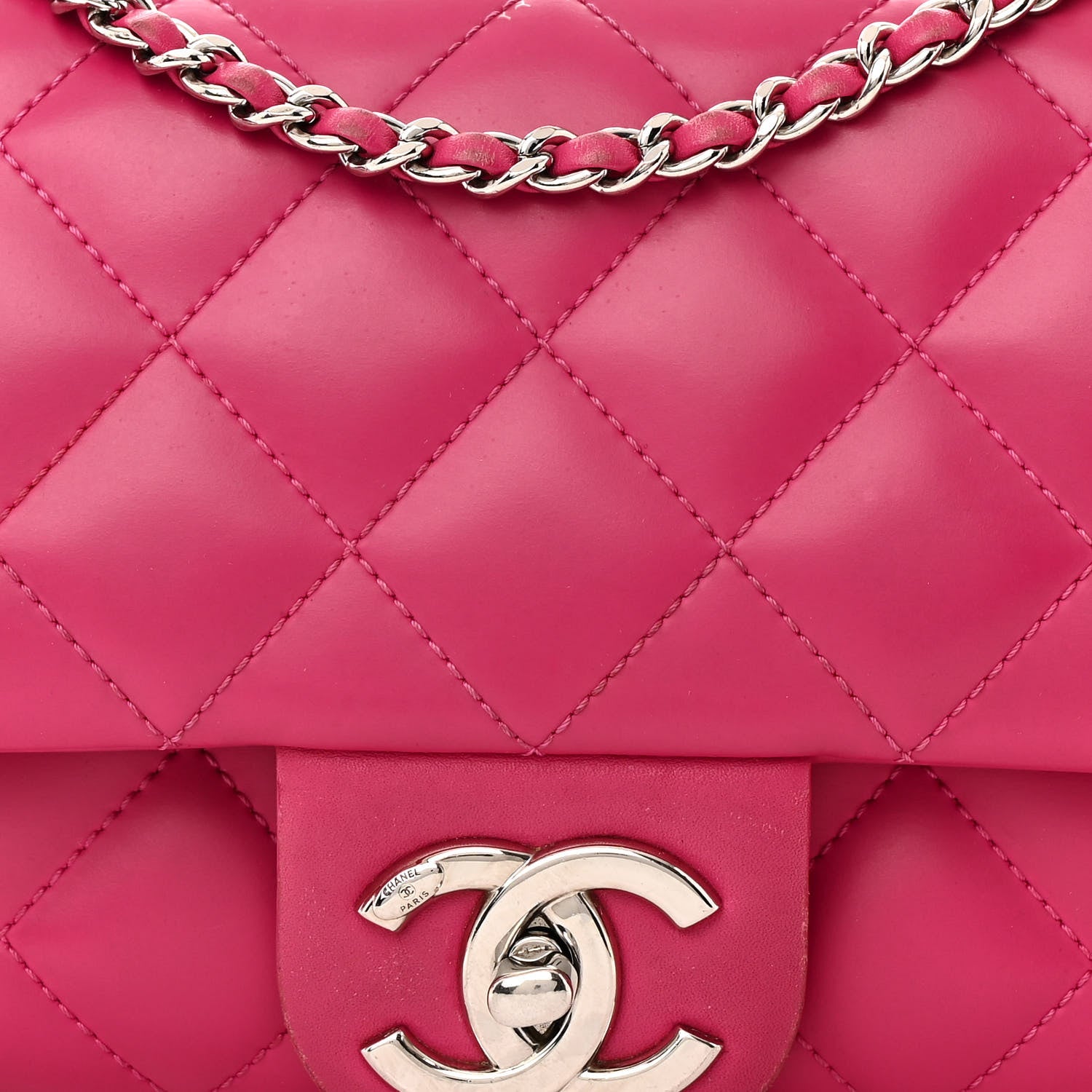 Chanel Rubber Quilted Lambskin Medium Coco Rain Flap Pink 11 of 21