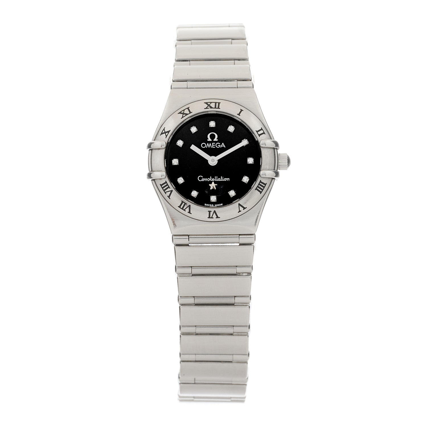 Omega Stainless Steel Diamond 22mm Constellation Quartz Watch Black 1562.56 1 of 4