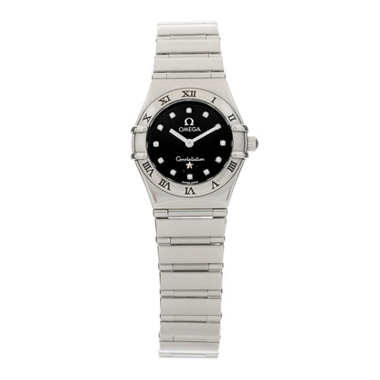 Omega Stainless Steel Diamond 22mm Constellation Quartz Watch Black 1562.56 1 of 4