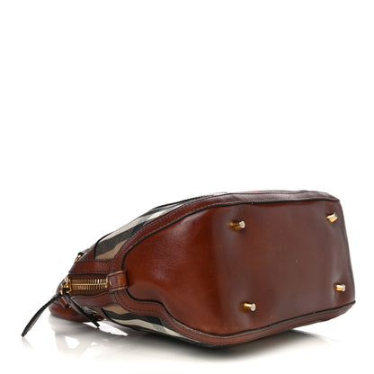 Burberry Bridle Calfskin House Check Small Orchard Bowling Bag Deep Claret 4 of 36