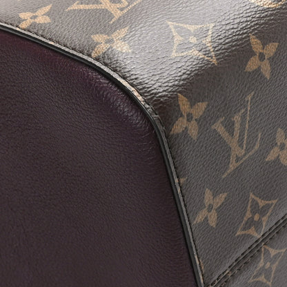 Louis Vuitton Calfskin Monogram Fold Tote MM Black Wine Cream 7 of 7