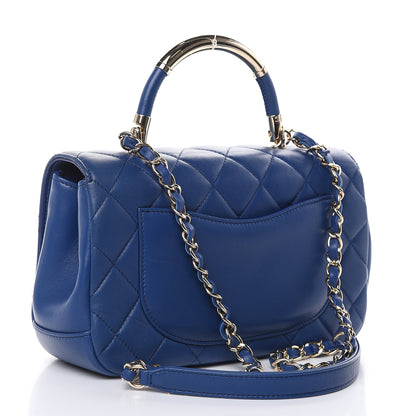Chanel Lambskin Small Carry Chic Flap Blue 3 of 15