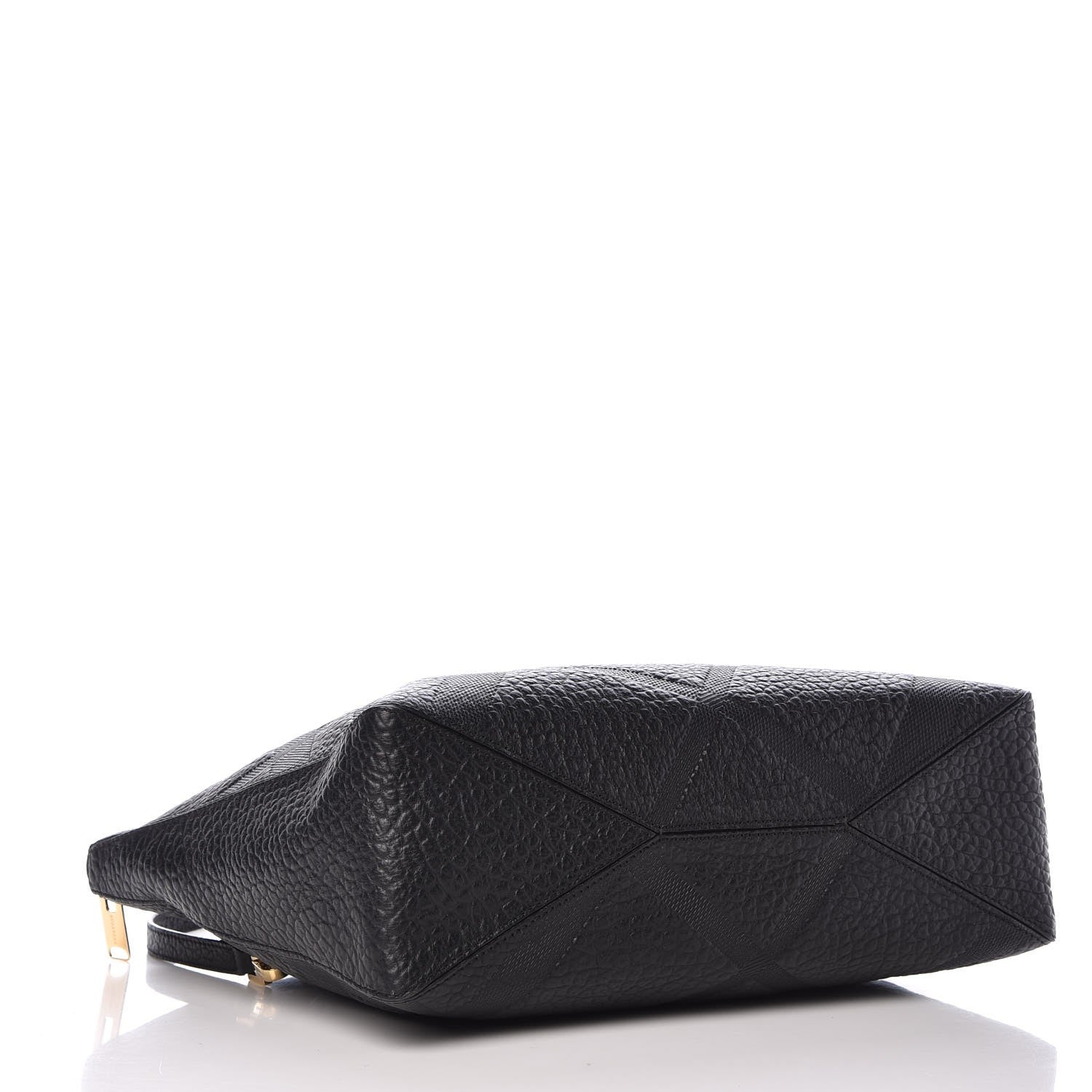 Burberry Heritage Grain Check Embossed Medium Dewsbury Tote Black 4 of 8