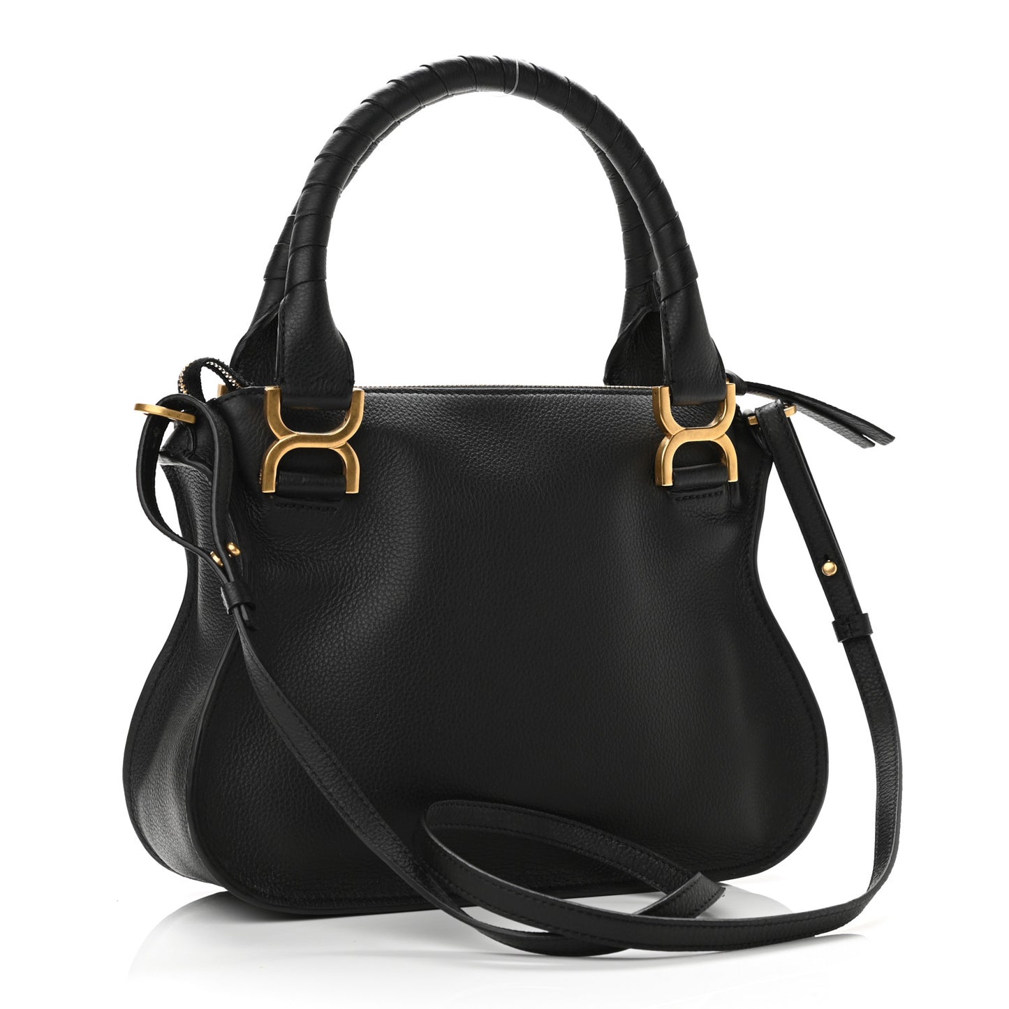 Calfskin Small Marcie Satchel Black