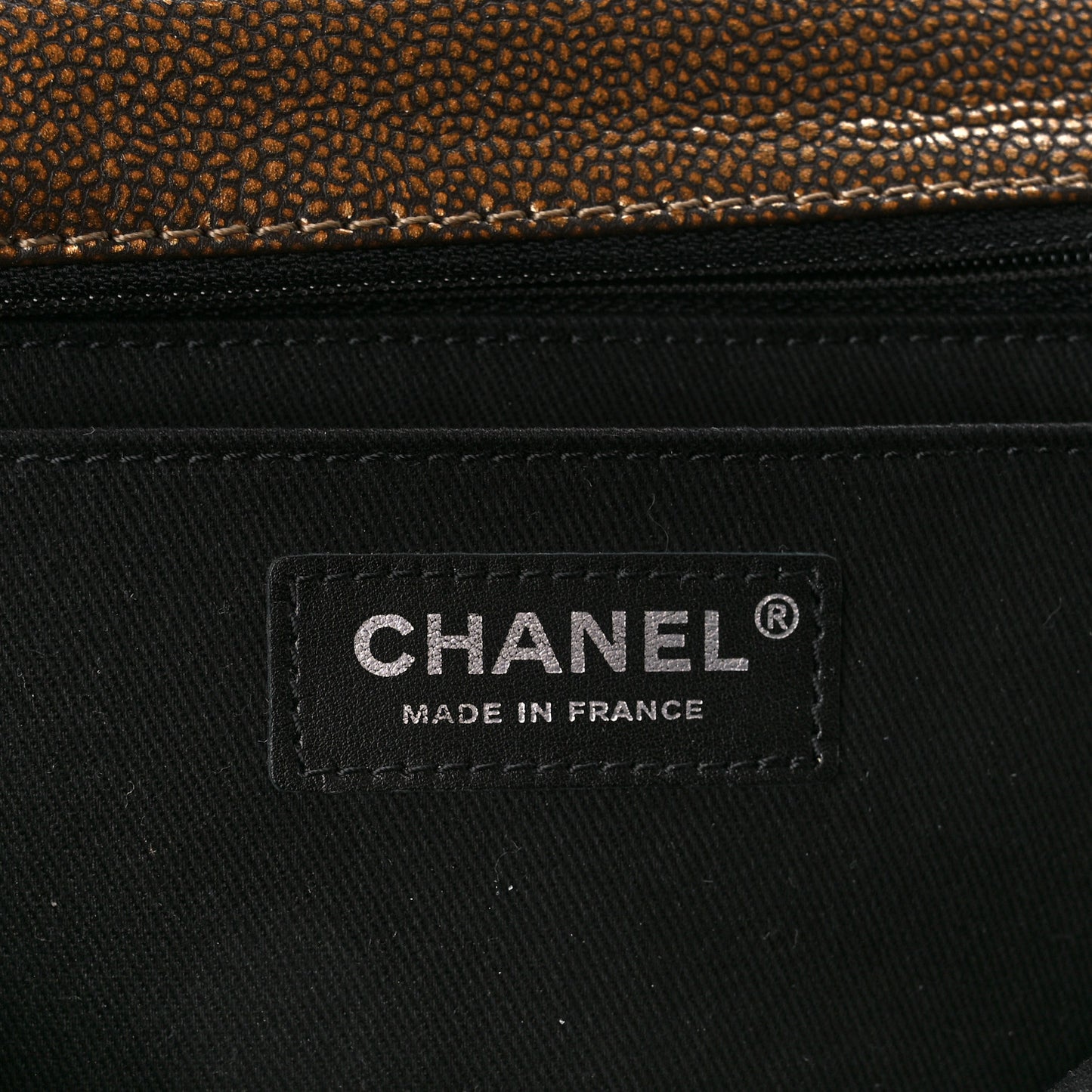 Metallic Caviar Medium Timeless CC Flap Bronze