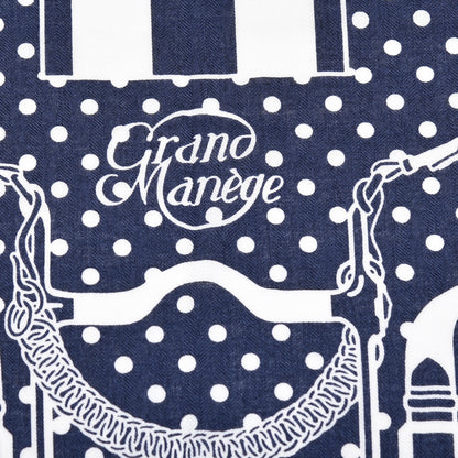 Hermes Silk Cashmere Grand Manege Bandana Shawl 140 Marine Blanc 5 of 8