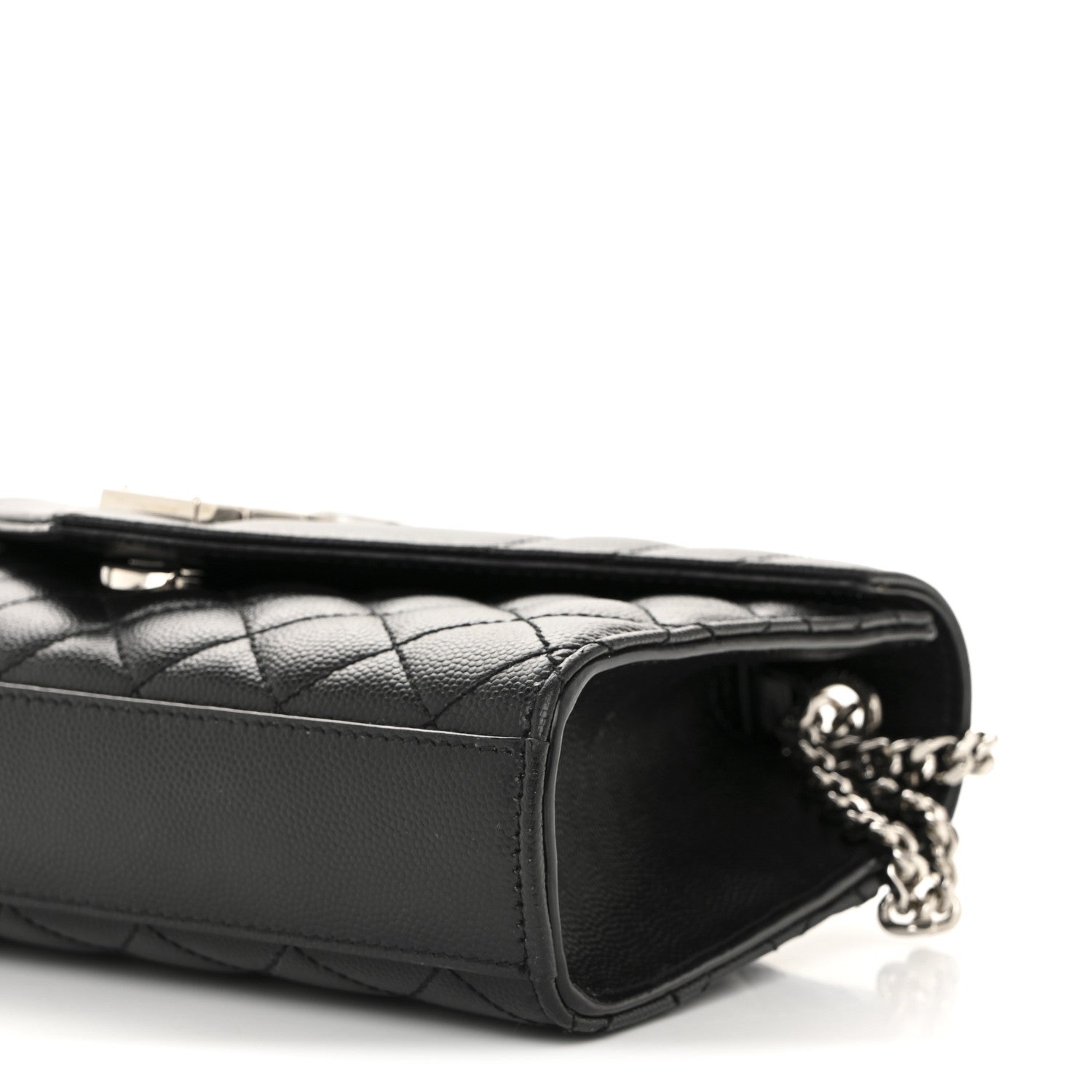 Saint Laurent Grain De Poudre Textured Mixed Matelasse Triquilt Small Monogram Satchel Black 10 of 13
