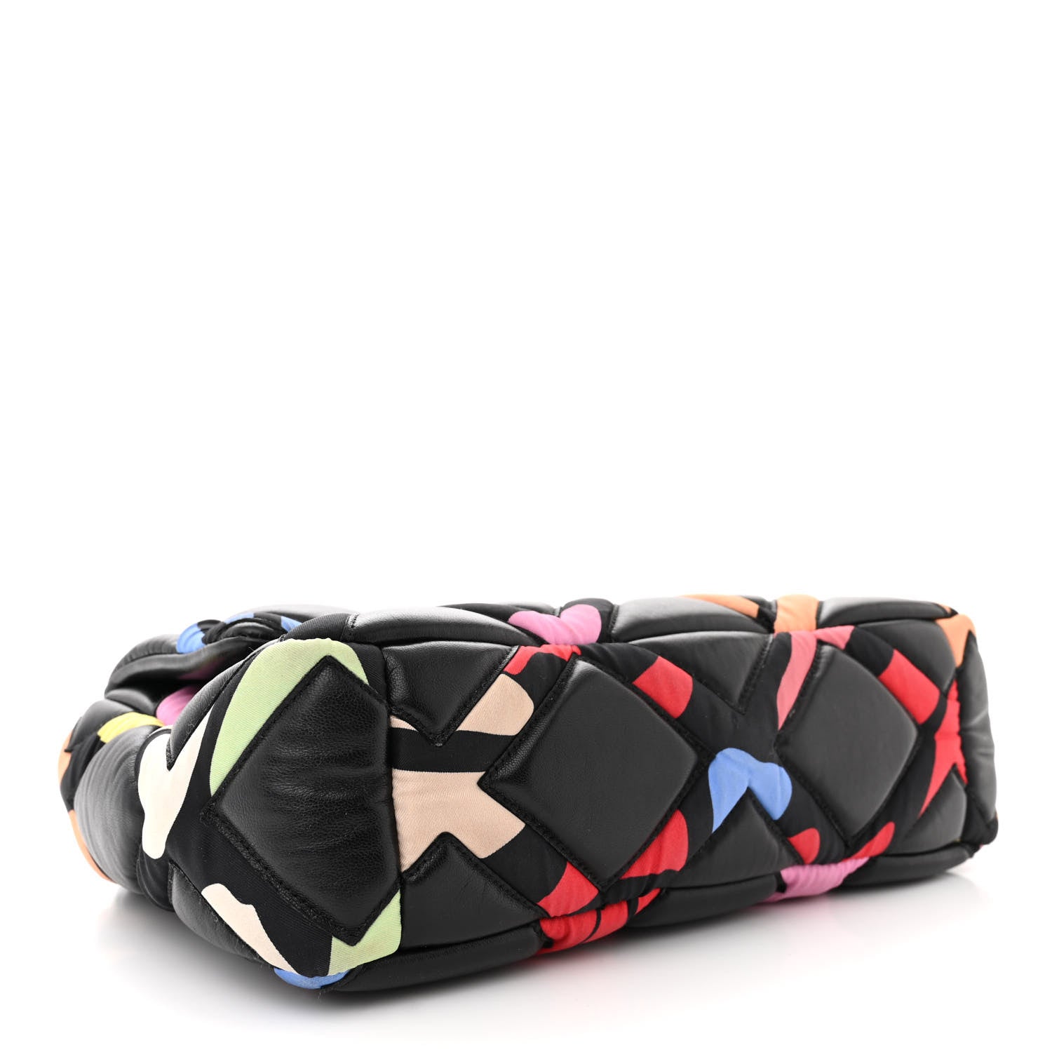 Chanel Lambskin Printed Fabric Medium 19 Flap Black Multicolor 4 of 16