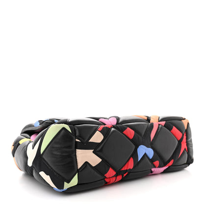 Chanel Lambskin Printed Fabric Medium 19 Flap Black Multicolor 4 of 16