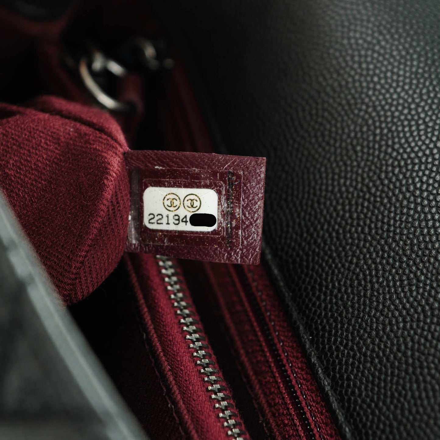 Caviar Quilted Medium Coco Handle Flap Black