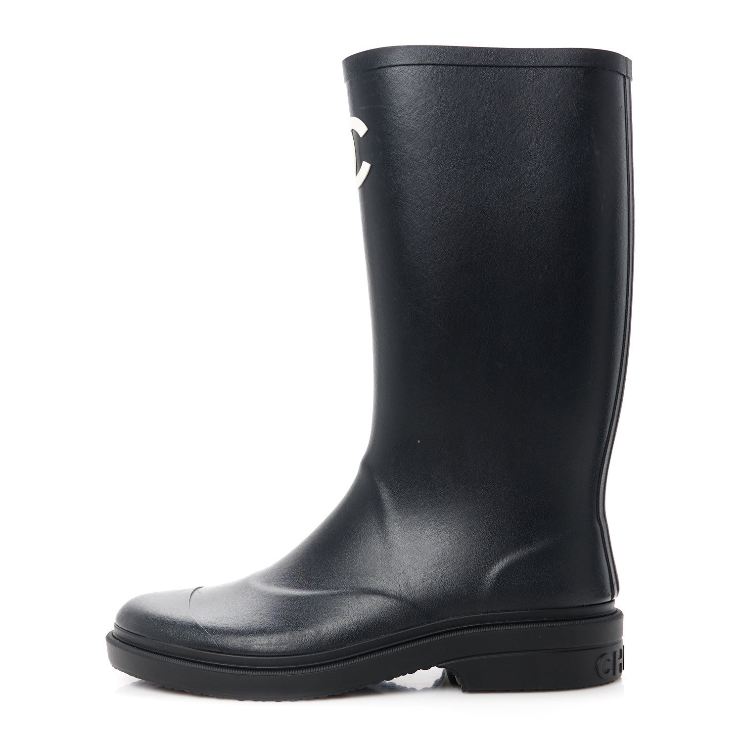 Chanel Caoutchouk CC High Boots 40 Black 1 of 9