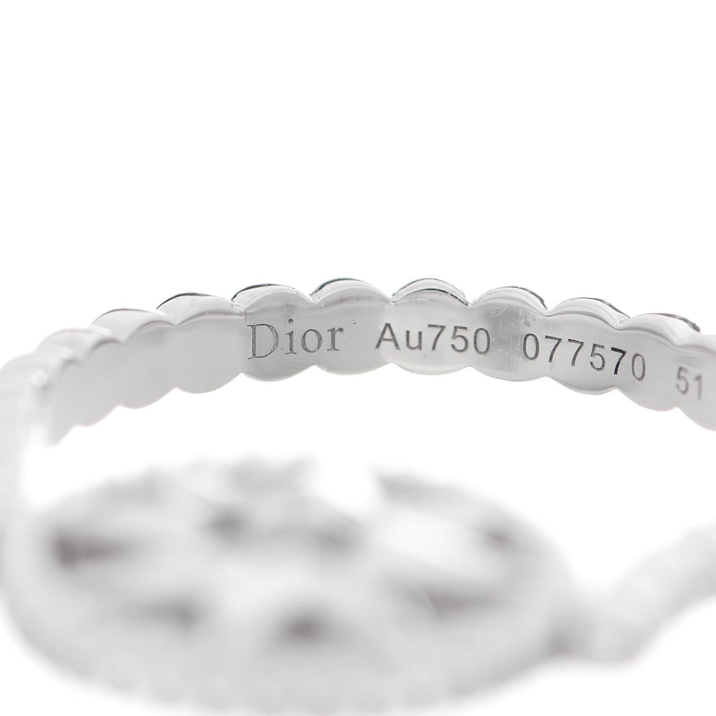 18K White Gold Diamond Rose Des Vents Pave Ring 51 5.75