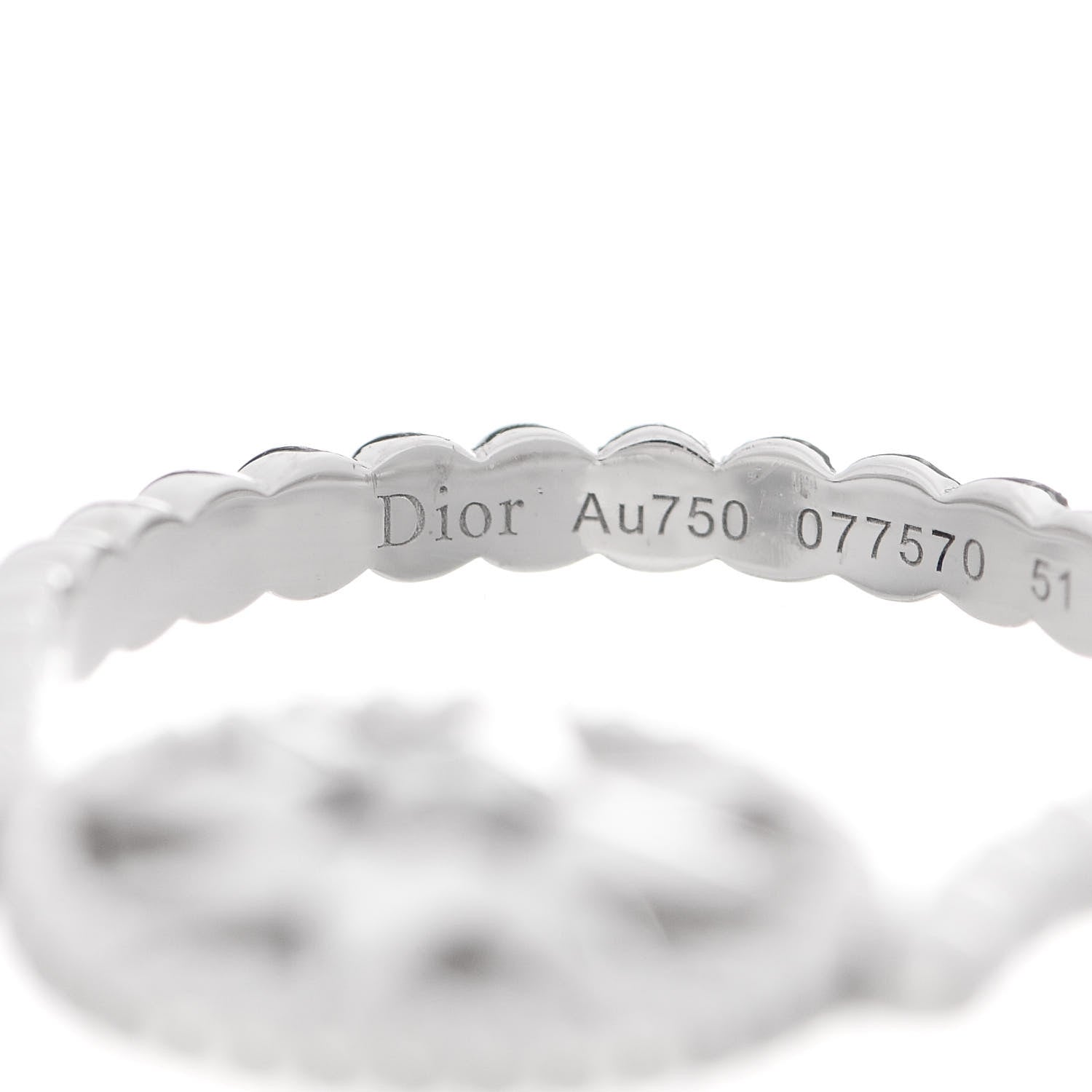 Christian Dior 18K White Gold Diamond Rose Des Vents Pave Ring 51 5.75 5 of 7