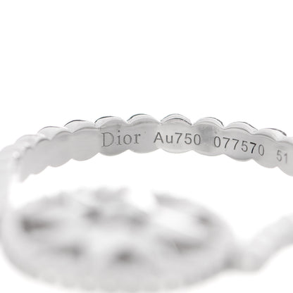 Christian Dior 18K White Gold Diamond Rose Des Vents Pave Ring 51 5.75 5 of 7