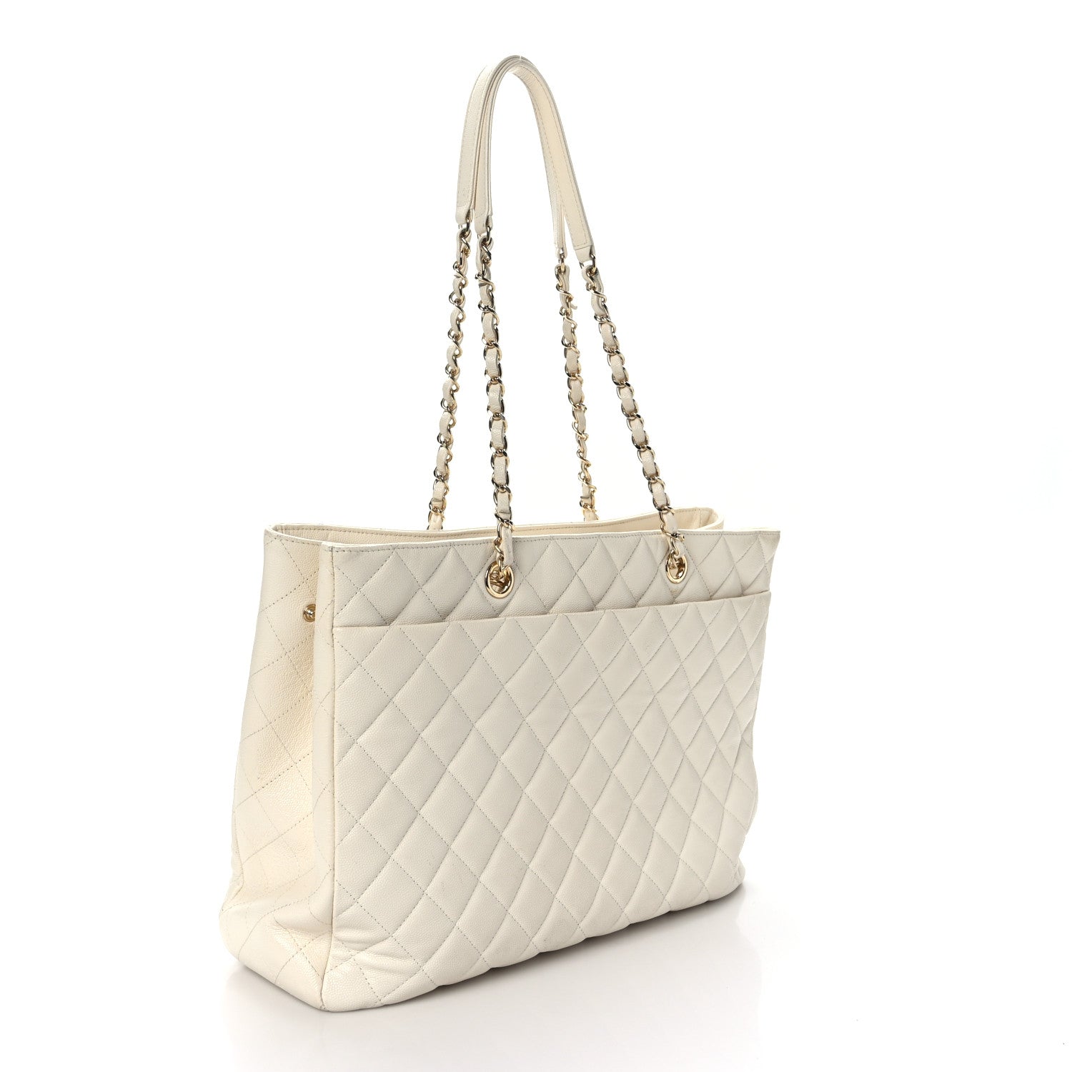 Chanel Caviar Quilted Large Classic Shopping Tote White 2 of 9