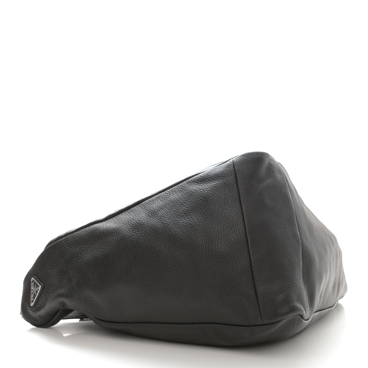Prada Vitello Daino Triangle Shoulder Bag Black 4 of 9