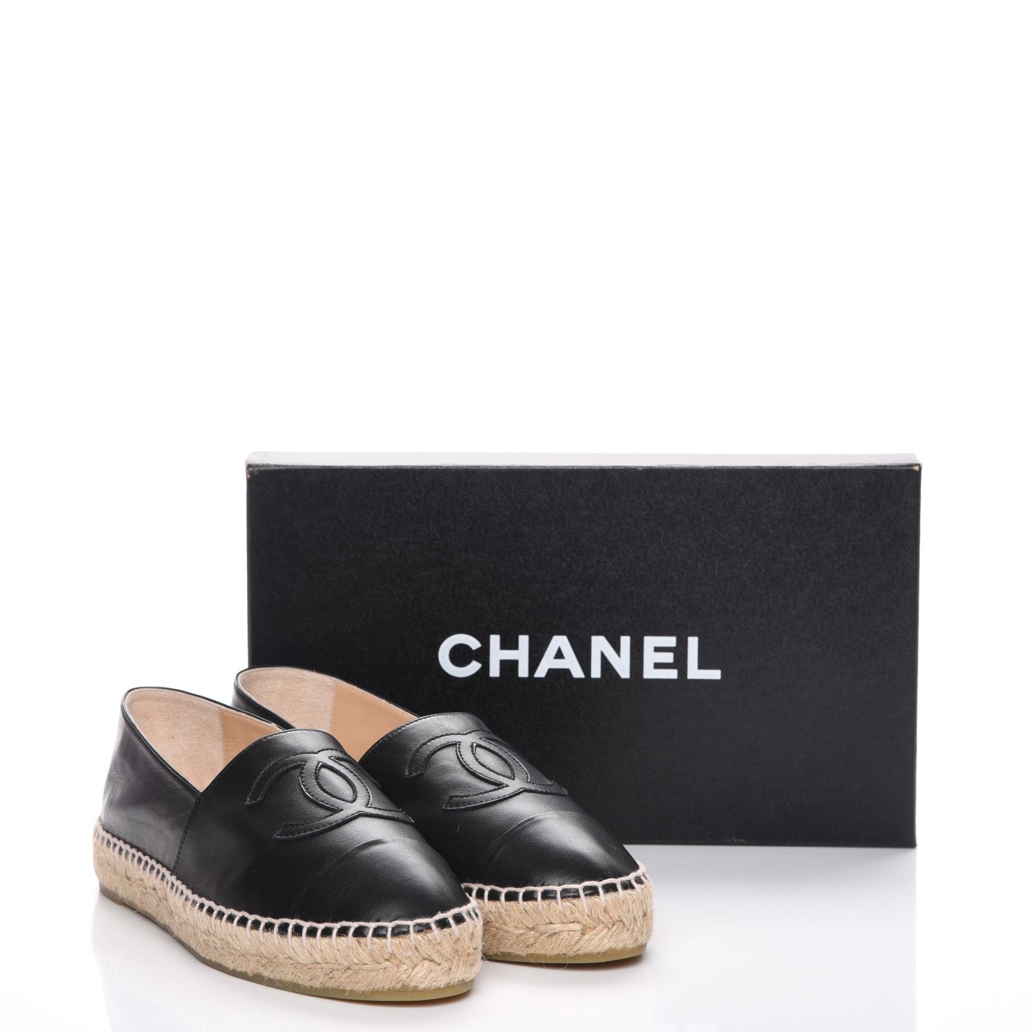 Chanel Lambskin CC Espadrilles 37 Black 10 of 10