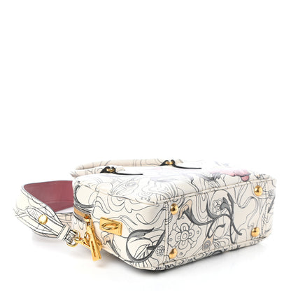 Prada X JAMES JEAN Glace Calfskin Rabbit Print Bauletto Opaline 4 of 9