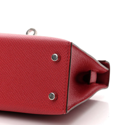 Hermes Epsom Mini Kelly Sellier 20 Rouge Piment 9 of 17